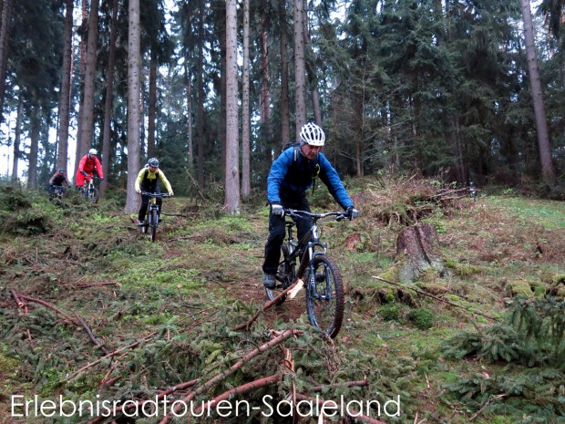 Und es lohnte sich - vom Tum aus fuhren wir über flowige Forstwege und Trails mit Endurocharakter hinab zu Trinkwassertalsperre Leibis.